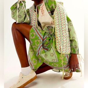 NWT Free People NWT Daydreaming Boho Mini Dress Green XS